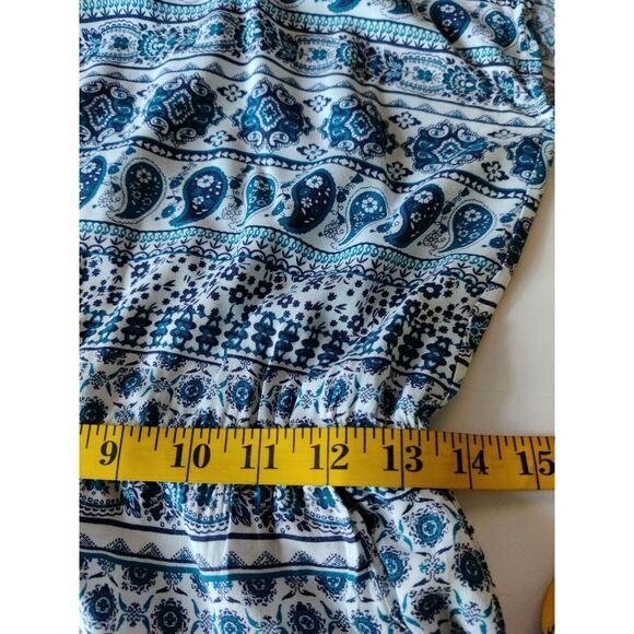 Teenbell Sleeveless‎ Top Blouse Elastic Waist Blue Size Medium - Picture 8 of 10